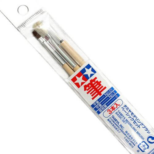 Outillage Maquette Set de 3 pinceaux Basic - Tamiya 87066 -