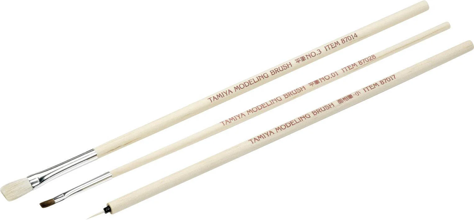 Outillage Maquette Set de 3 pinceaux Basic - Tamiya 87066 - - Image 2