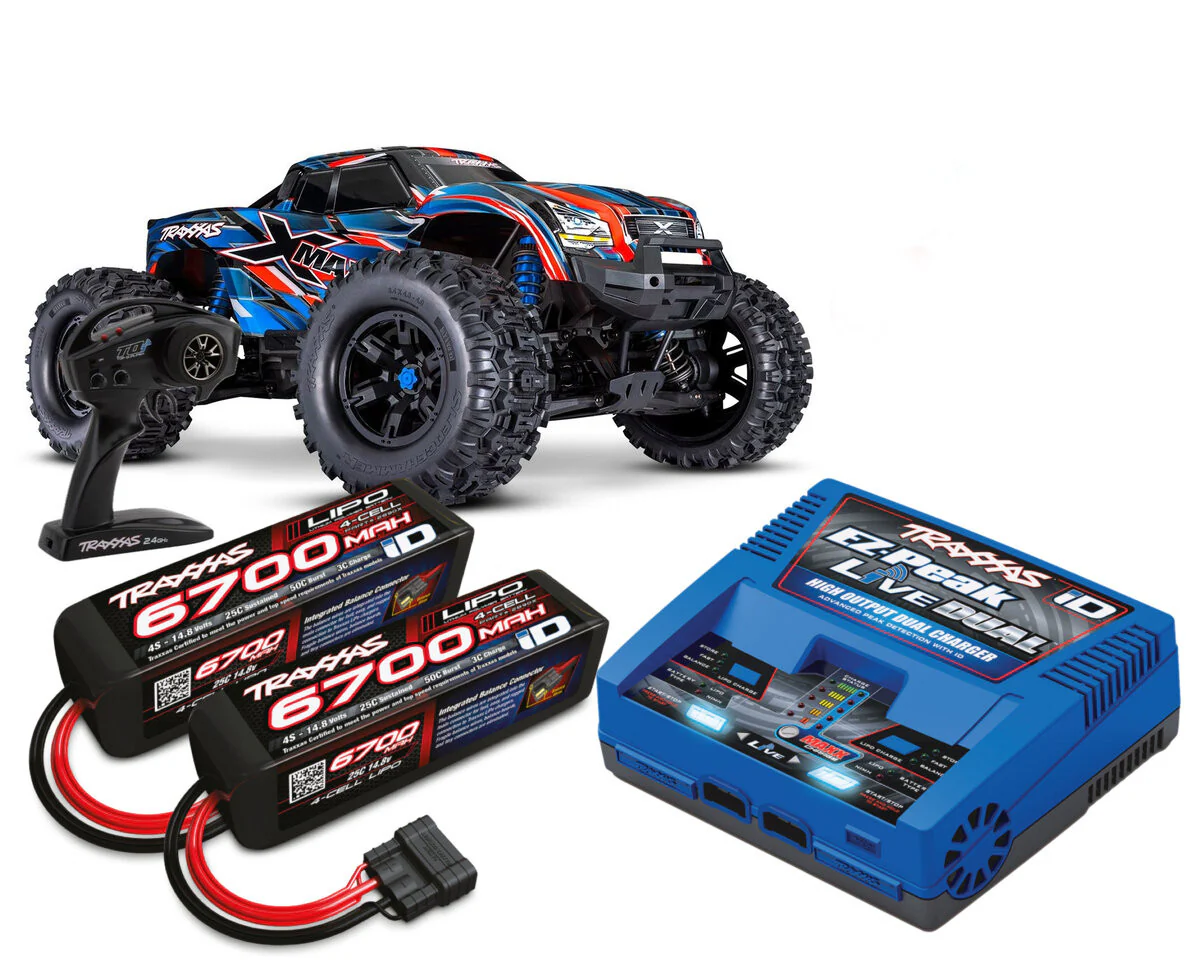 Pack Traxxas XMaxx 4x4 8S Belted bleu RTR 1/6 brushless 77096-4