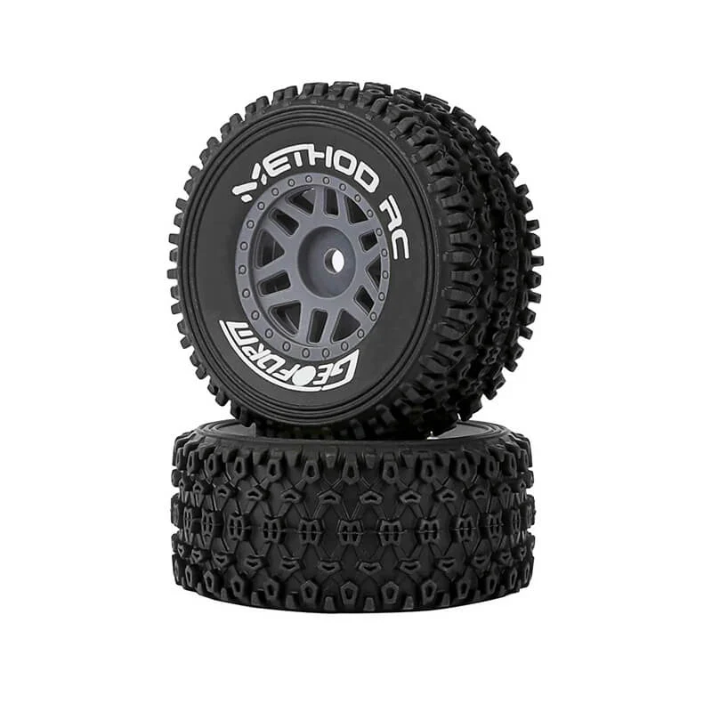 Paire de pneus + jantes Method Geoform 1/16 SC 12mm gris - MTD0202G