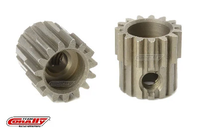 Pignon moteur 48 DP - Court - Acier trempé - 15 Dents - Axe moteur 3.17mm