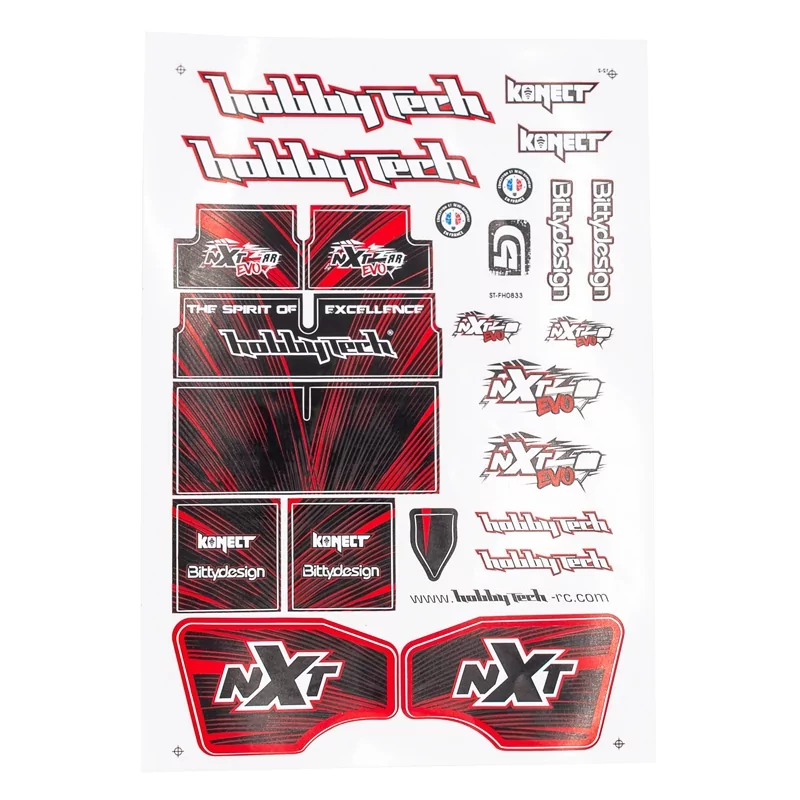 Planche d’autocollants Rouge NXT EVO RR - STICK-NXT-EVORR-RD