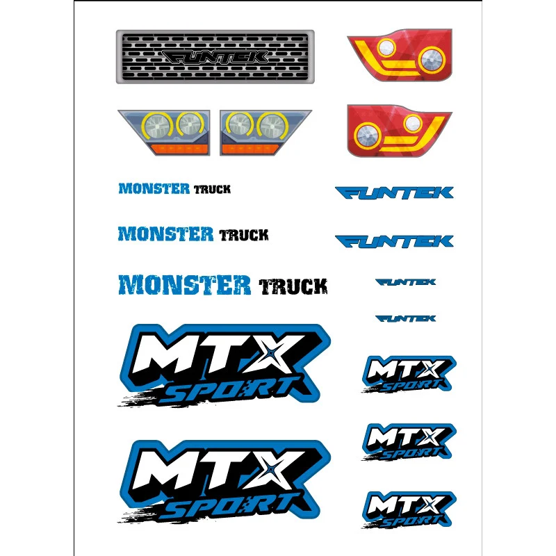 Planche stickers Bleue Funtek MTX - FTK-21059