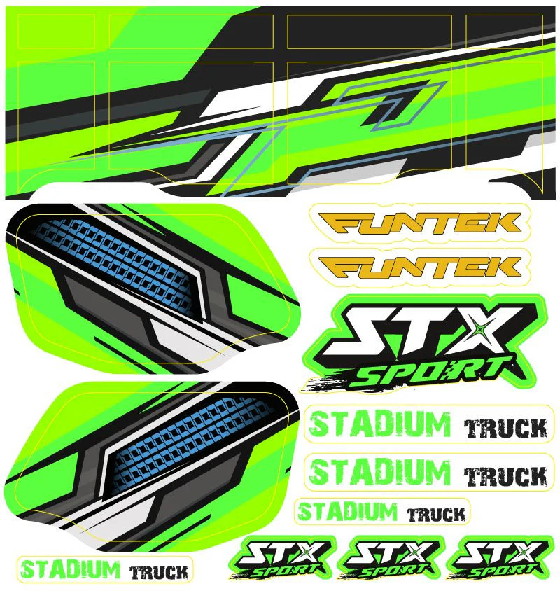 Planche stickers verte Funtek STX  Sport - FTK-21063