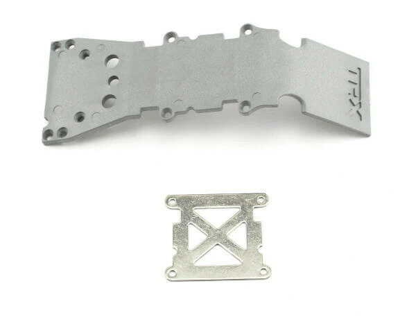 Plaque de protection plastique grise + plaque acier - Traxxas 4937A