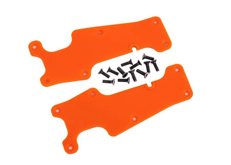 Plaques protections de triangles avants oranges Traxxas sledge 9633T