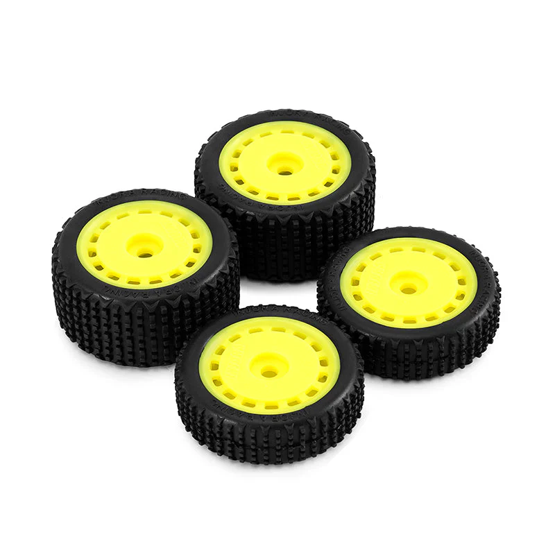 Pneus et roues pré-montés jaune INJORA pour buggy Losi Micro-B 1/24 - MBT01-YE - Image 6