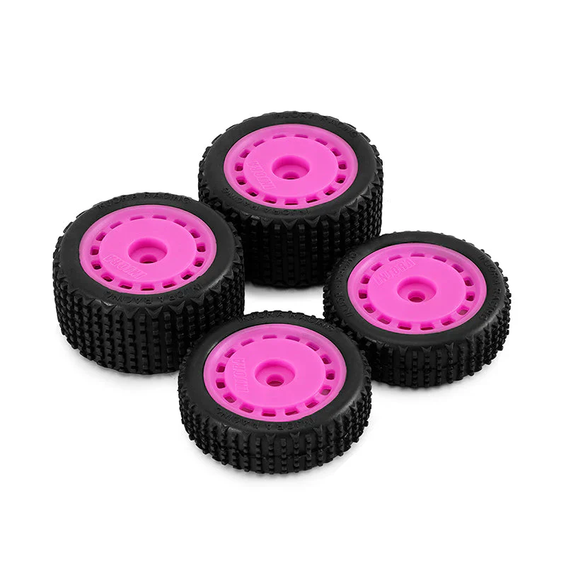 Pneus et roues pré-montés magenta INJORA pour buggy Losi Micro-B 1/24 - MBT01-MA - Image 6