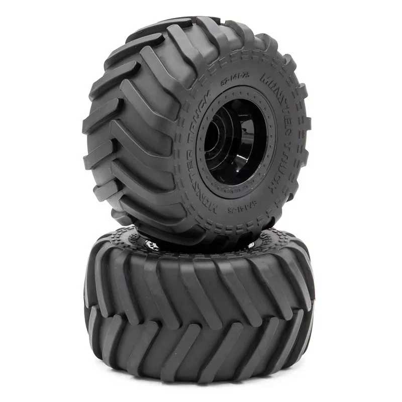 Pneus MONSTER TRUCK collés sur jantes noires 6 -141-7 Hex.12mm - HTR-T463"