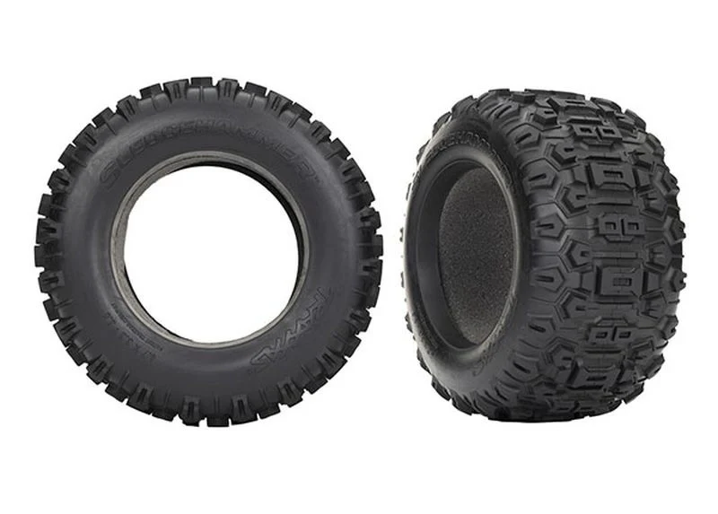 Pneus sledgehammer + mousse (x2) Traxxas sledge 9670