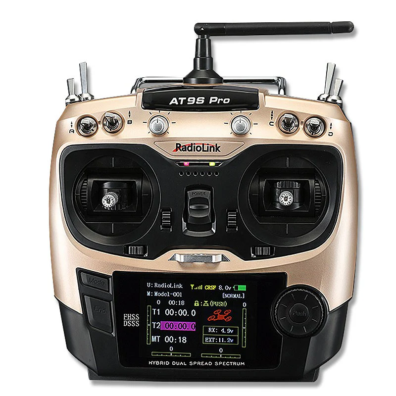 Radio Radiolink AT9S Pro 10/12 voies (Mode 1) avec récepteur R9DS