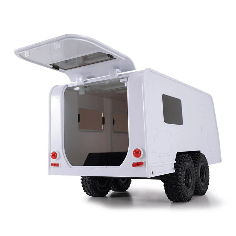 Remorque de camping-car blanc INJORA avec attelage pour 1/18 TRX4M - AX-TC09WH - Image 3