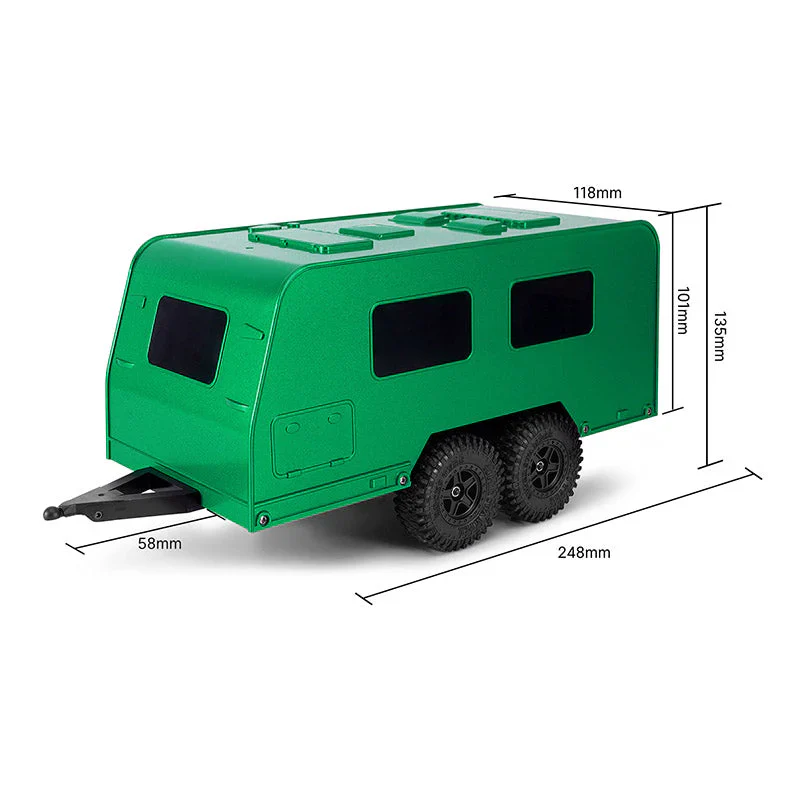 Remorque de camping-car vert INJORA avec attelage pour 1/18 TRX4M - AX-TC09GN - Image 2
