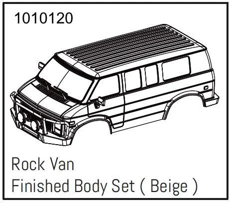Rock Van PC Body Set (beige) - PRO Crawler 1:18