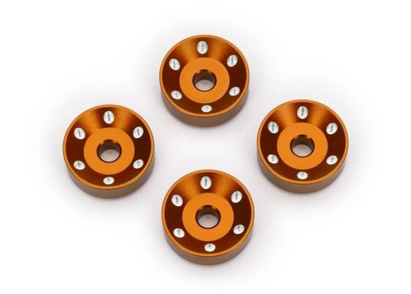 Rondelles de roues alu anodisées orange (x4) - 10257
