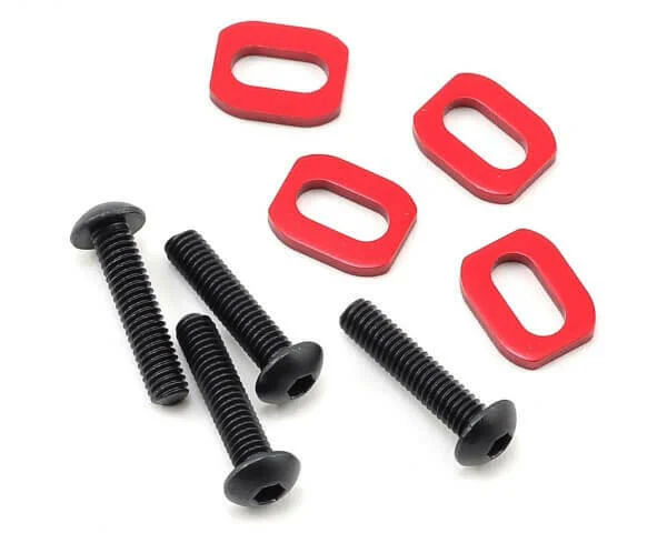 Rondelles support moteur alu anodisées rouges (4) - Traxxas 7759R