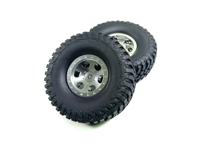Roues 1.2 Aluminium Beadlock argent 1:18 / 1:24 Crawler (2)"
