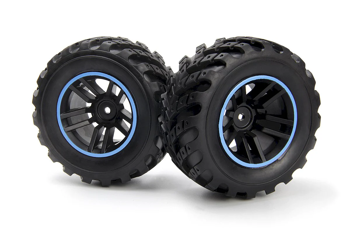 2 Roues et pneus BLACKZON Spryte assemblés (noir/bleu) - 540325
