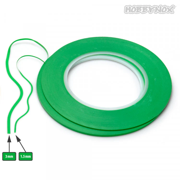 Ruban adhésif fineline vert souple Hobbynox 1.5mm x 55m - Image 2