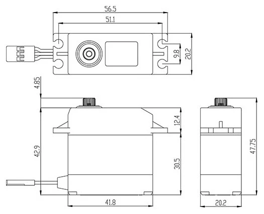 Savox Servo 1/10 SW-0231MG Plus Etanche 25kg 0.15s Métal - Image 3