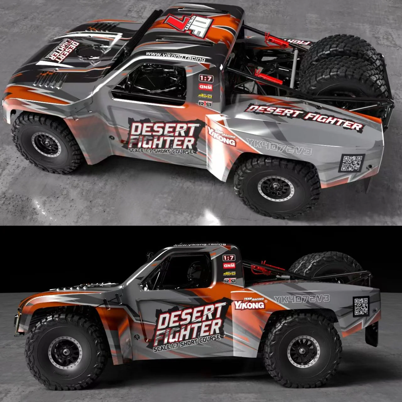 Short Course Desertfighter Yikong DF7 V3 1/7 rouge - YK4072B - Image 2