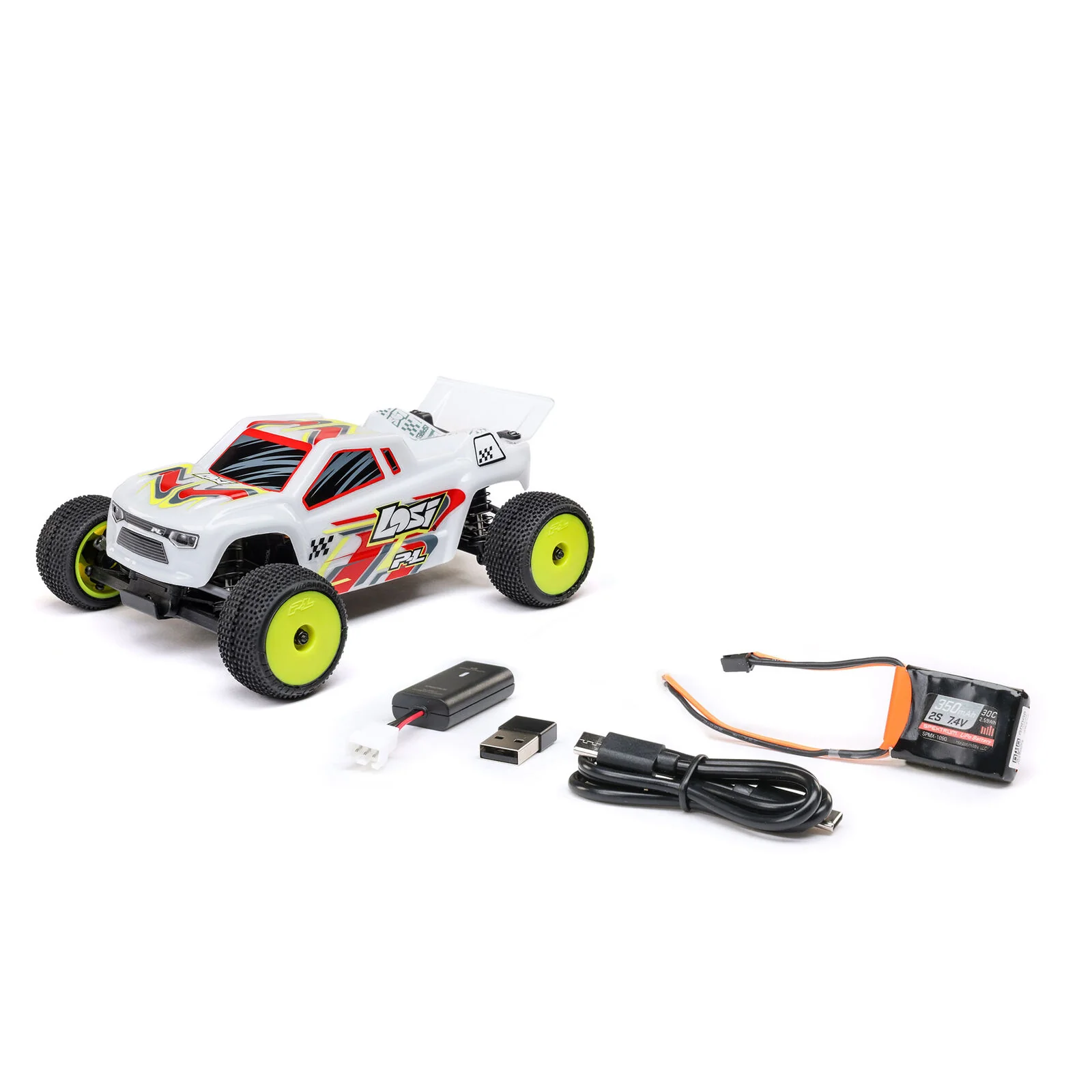 Stadium truck Losi 1/28 Micro-T 2S 2WD RTR blanc LOS-1392T1 - Image 8