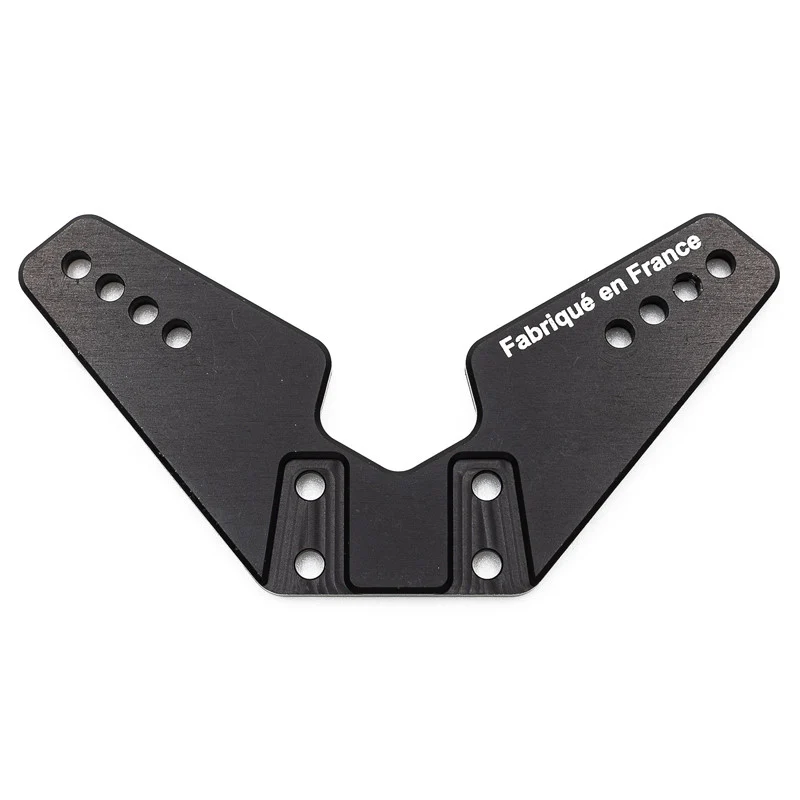 Support d'amortisseur avant Alu. 4mm OAS noir (fabrication FR) - REV-OP35-FR