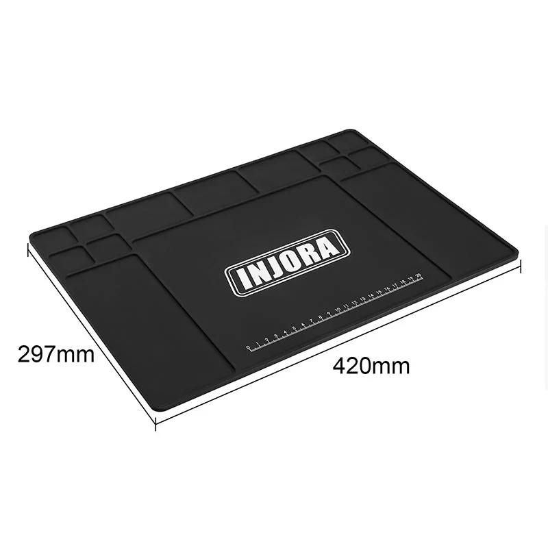 Tapis de travail en silicone INJORA pour voiture 1/18 1/24 RC (420 x 297 mm) - Tool-64 - Image 2
