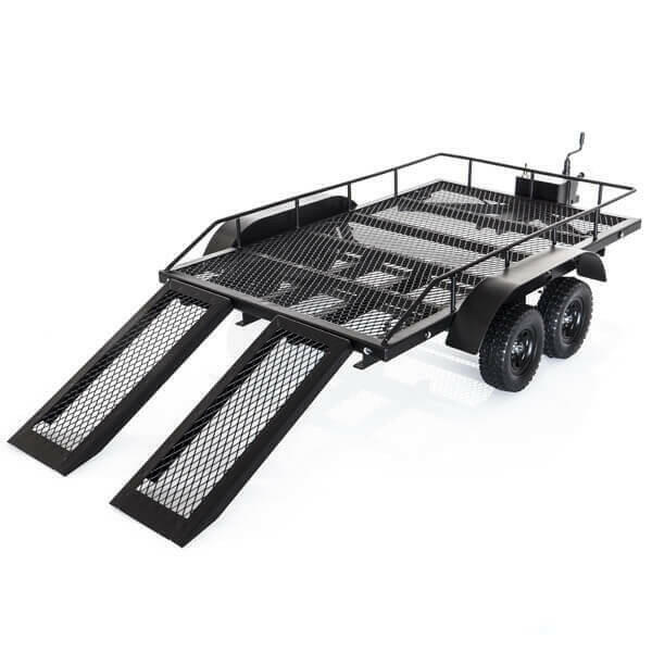 Trailer Remorque en acier double essieu avec kit Led (550x335mm) - Amewi 22197 - Image 2