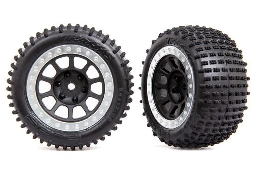 Traxxas 2 pneus et jantes Alias Medium / Gris satiné 2,2" arrière - 2470G
