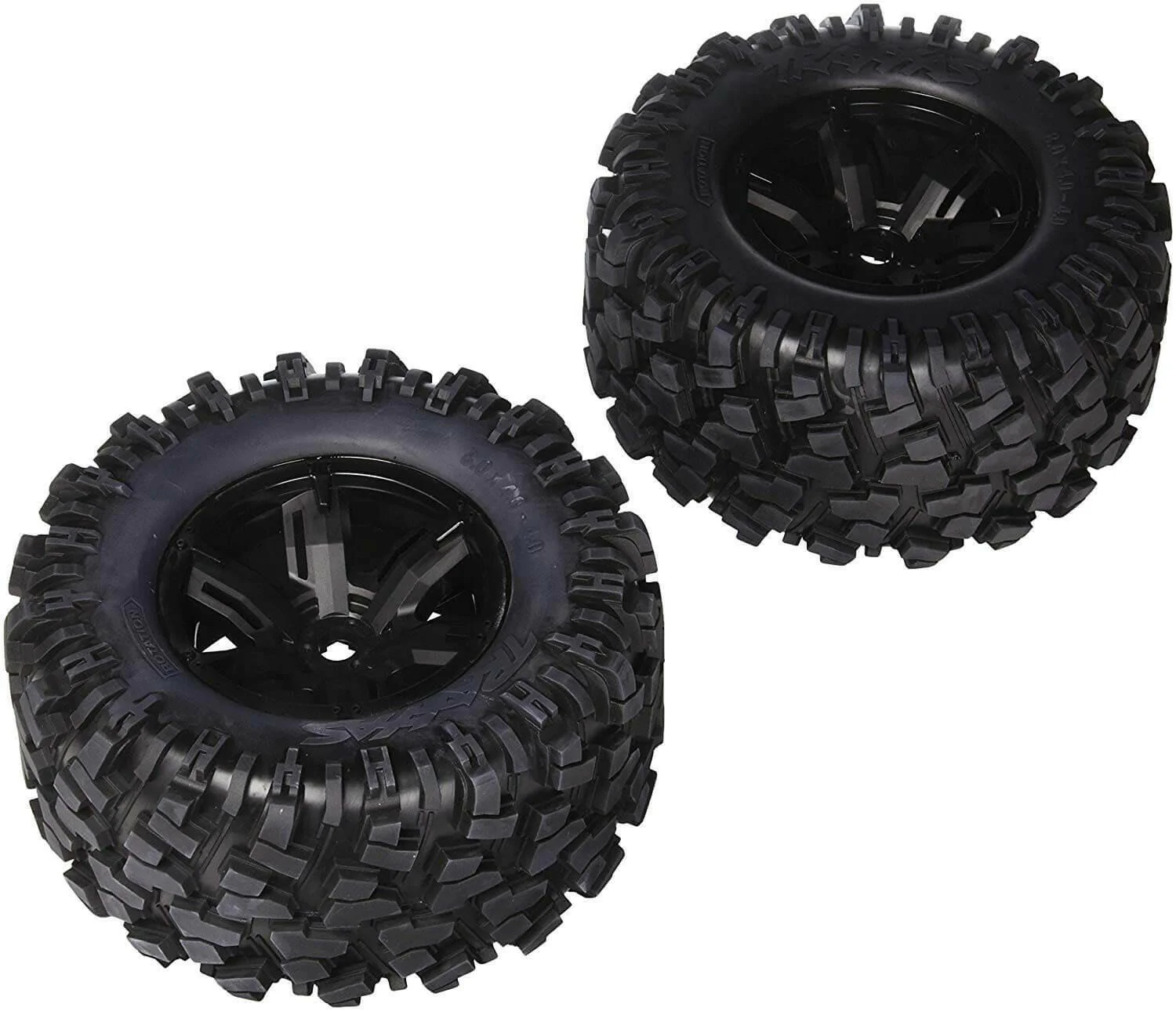 Traxxas 2 roues jantes et pneus XMaxx 8S noires 7772X - Image 3