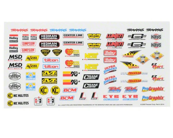 Traxxas 2514 Autocollants