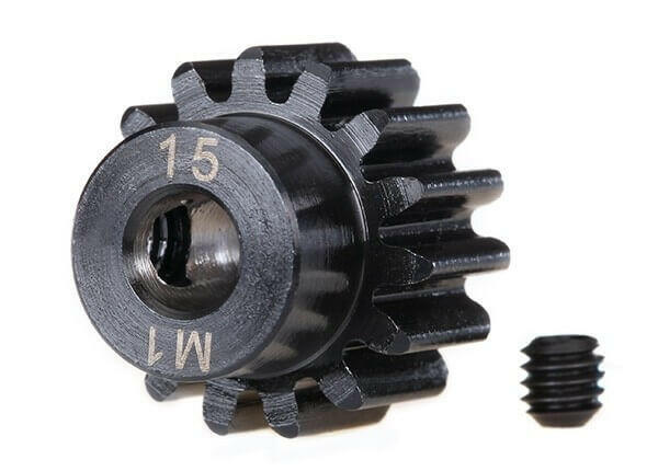 Traxxas 6487R Pignon moteur 15 dts renforce - M1.0 - 5 mm
