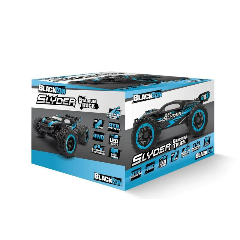 Truggy télécommandé 4WD Blackzon Slyder Bleu 1/16 RTR - 540105 - Image 7