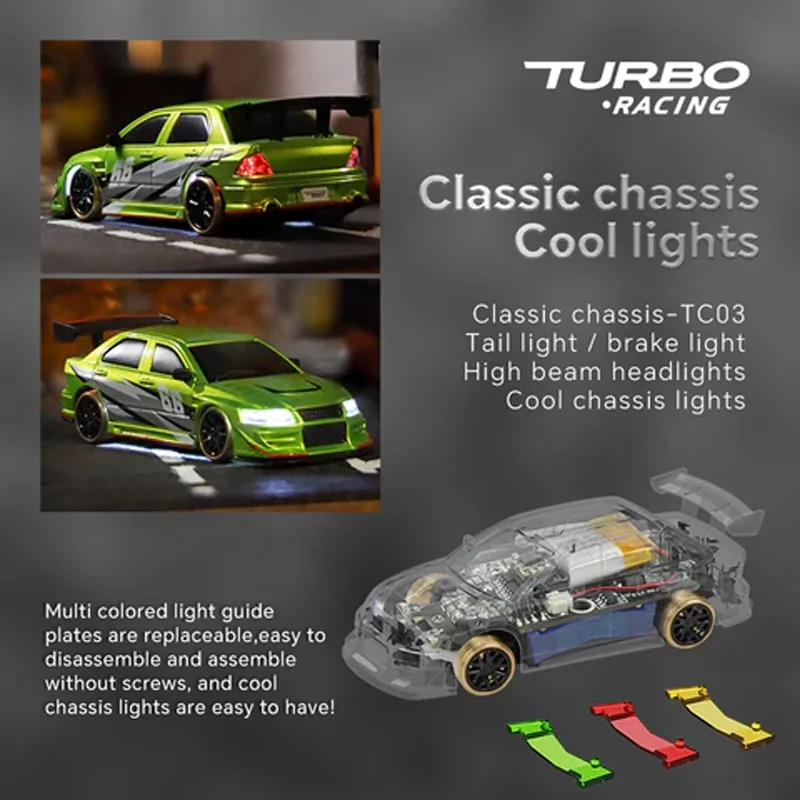 Turbo Racing Micro 1/76ème drift vert - TB-C66 - Image 4