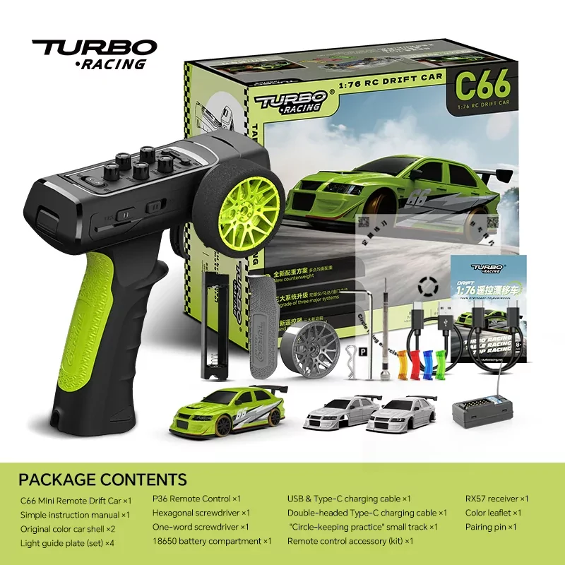 Turbo Racing Micro 1/76ème drift vert - TB-C66 - Image 5