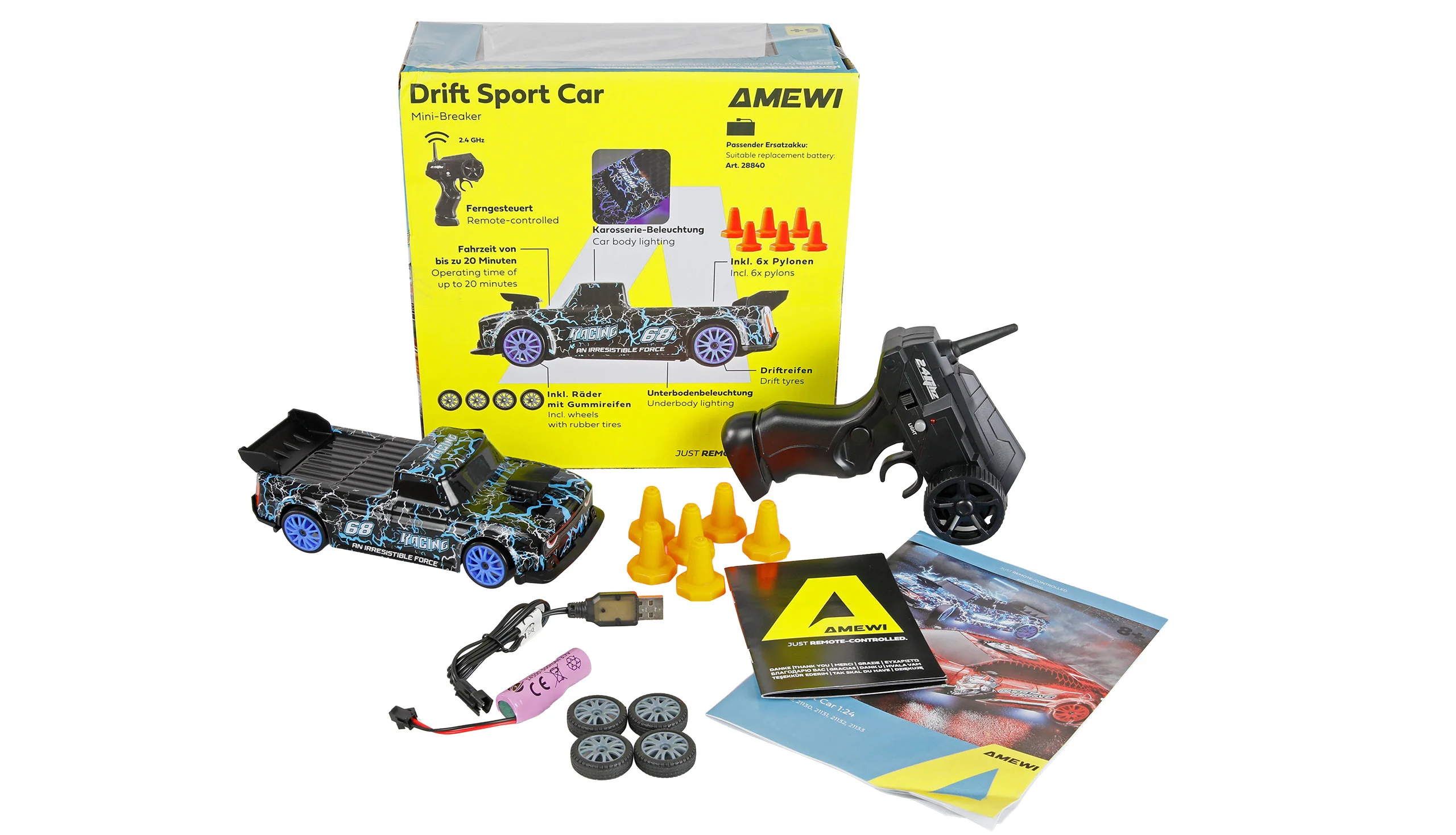 Voiture télécommandée RC Drift Sport Car 1/24 Mini-Breaker 4WD RTR bleu - Image 7